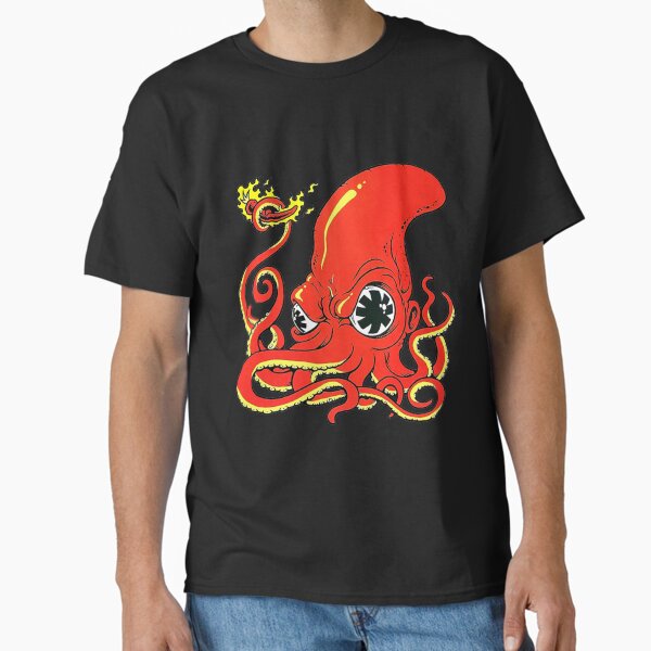 Vista previa del artículo con la obra «Pulpo al rojo vivo», diseñado y vendido por PrettyVectors.