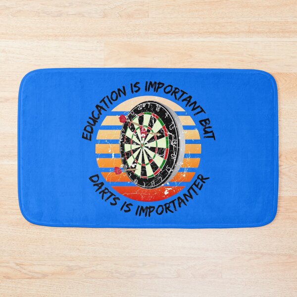Item preview, Education Is Important But Darts Is Importanter Grunge Retro Sunset Dartboard In Blue designed and sold by LuckyKermit.