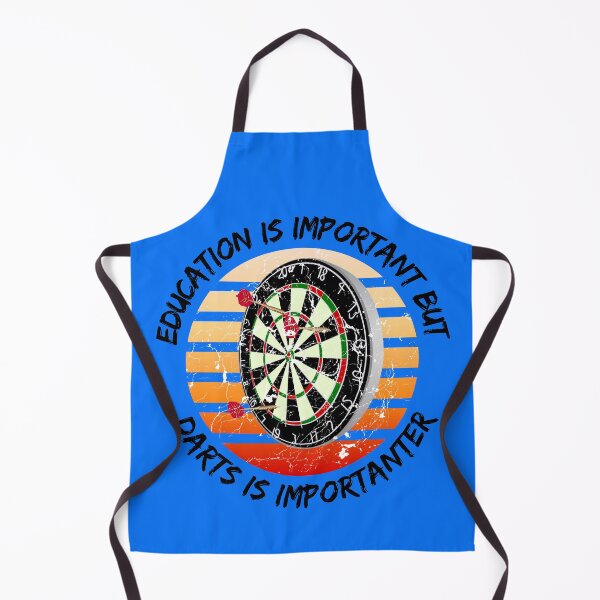 Item preview, Education Is Important But Darts Is Importanter Grunge Retro Sunset Dartboard In Blue designed and sold by LuckyKermit.