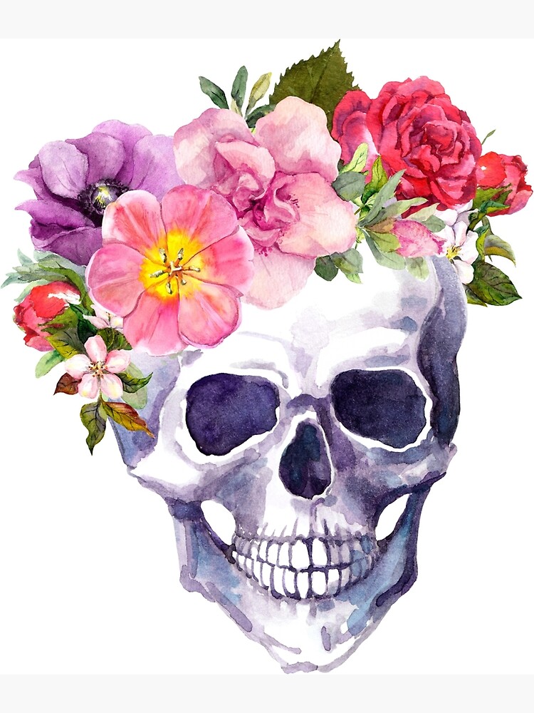 skull and flower drawing by ReneaB98 on DeviantArt