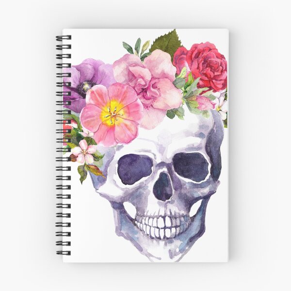 Item preview, Skull with floral crown designed and sold by joellis.