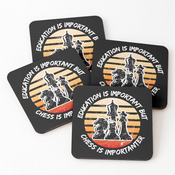 Item preview, Education Is Important But Chess Is Importanter Grunge Retro Sunset Pieces In Black designed and sold by LuckyKermit.