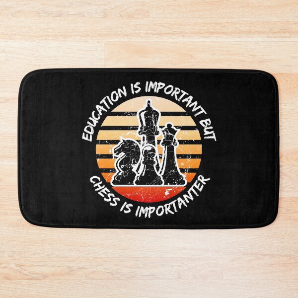Item preview, Education Is Important But Chess Is Importanter Grunge Retro Sunset Pieces In Black designed and sold by LuckyKermit.