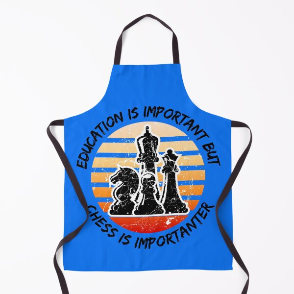 Item preview, Education Is Important But Chess Is Importanter Grunge Retro Sunset Pieces In Blue designed and sold by LuckyKermit.