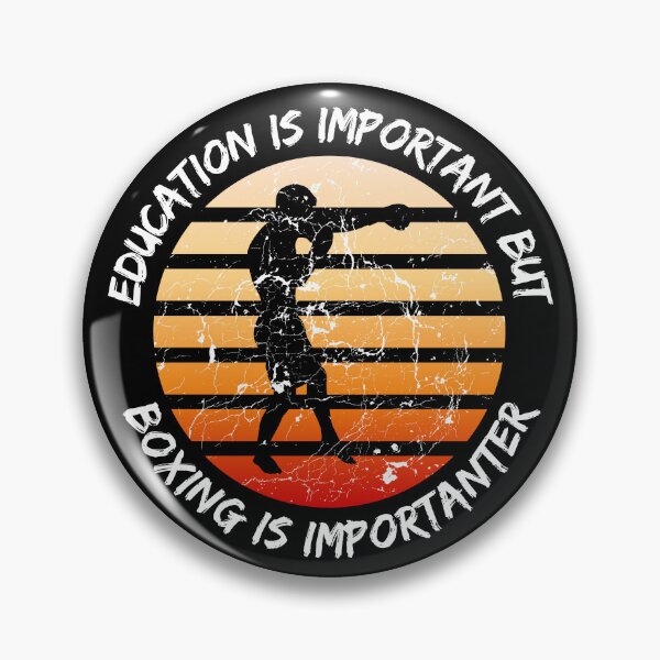 Artikelvorschau, Bildung ist wichtig, aber Boxen ist wichtiger Grunge Retro Sunset Boxer in Schwarz entworfen und verkauft von LuckyKermit.