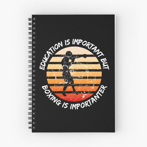 Item preview, Education Is Important But Boxing Is Importanter Grunge Retro Sunset Boxer In Black designed and sold by LuckyKermit.