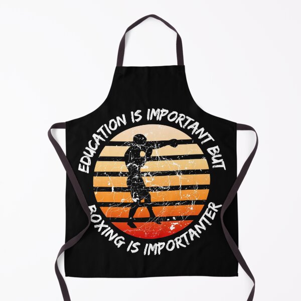 Item preview, Education Is Important But Boxing Is Importanter Grunge Retro Sunset Boxer In Black designed and sold by LuckyKermit.