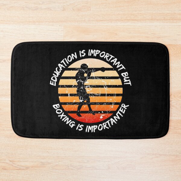 Item preview, Education Is Important But Boxing Is Importanter Grunge Retro Sunset Boxer In Black designed and sold by LuckyKermit.