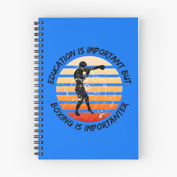Item preview, Education Is Important But Boxing Is Importanter Grunge Retro Sunset Boxer In Blue designed and sold by LuckyKermit.
