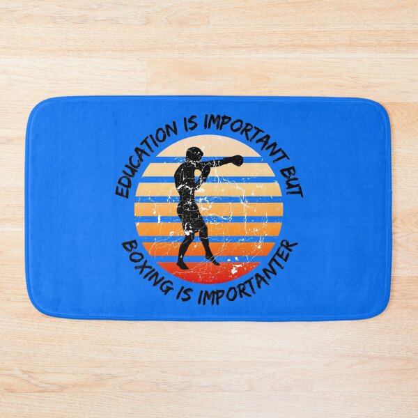 Item preview, Education Is Important But Boxing Is Importanter Grunge Retro Sunset Boxer In Blue designed and sold by LuckyKermit.