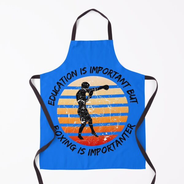 Item preview, Education Is Important But Boxing Is Importanter Grunge Retro Sunset Boxer In Blue designed and sold by LuckyKermit.