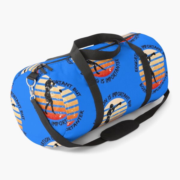 Item preview, Education Is Important But Boxing Is Importanter Grunge Retro Sunset Boxer In Blue designed and sold by LuckyKermit.