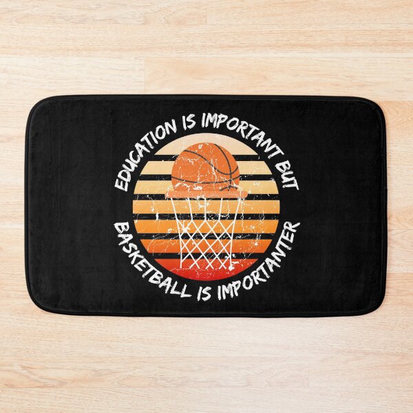 Item preview, Education Is Important But Basketball Is Importanter Grunge Retro Sunset Ball In Black designed and sold by LuckyKermit.