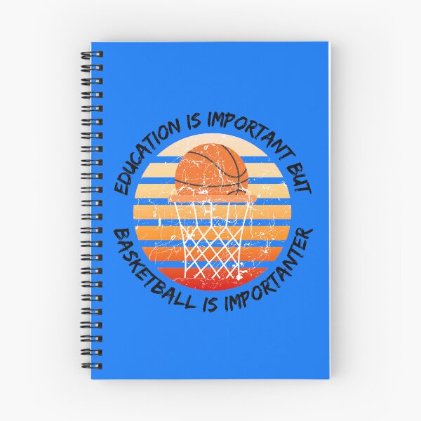 Item preview, Education Is Important But Basketball Is Importanter Grunge Retro Sunset Ball In Blue designed and sold by LuckyKermit.