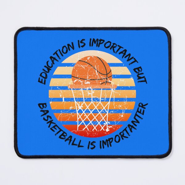 Item preview, Education Is Important But Basketball Is Importanter Grunge Retro Sunset Ball In Blue designed and sold by LuckyKermit.