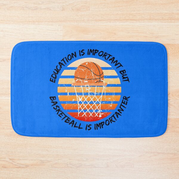 Item preview, Education Is Important But Basketball Is Importanter Grunge Retro Sunset Ball In Blue designed and sold by LuckyKermit.