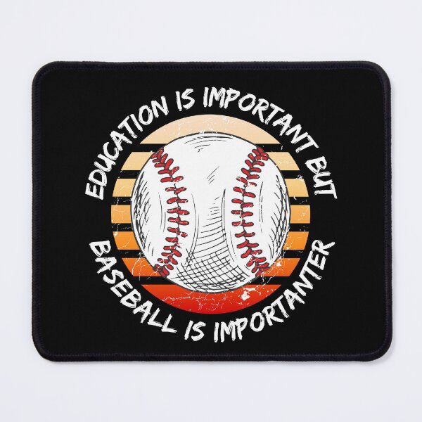 Item preview, Education Is Important But Baseball Is Importanter Grunge Retro Sunset Ball In Black designed and sold by LuckyKermit.