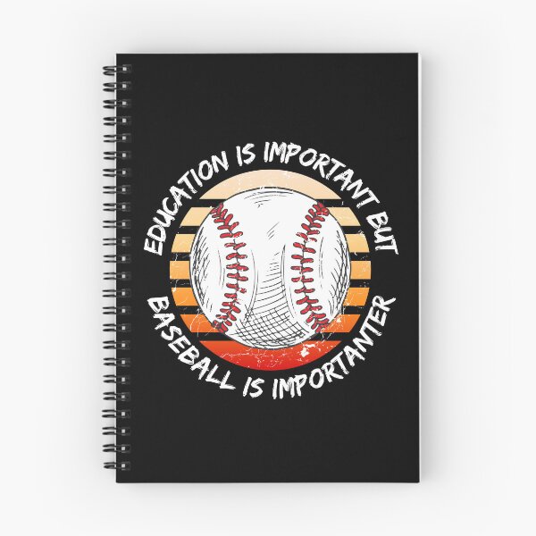 Item preview, Education Is Important But Baseball Is Importanter Grunge Retro Sunset Ball In Black designed and sold by LuckyKermit.