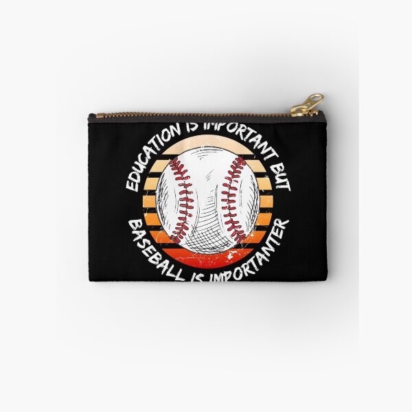 Item preview, Education Is Important But Baseball Is Importanter Grunge Retro Sunset Ball In Black designed and sold by LuckyKermit.