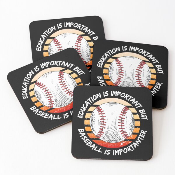Item preview, Education Is Important But Baseball Is Importanter Grunge Retro Sunset Ball In Black designed and sold by LuckyKermit.