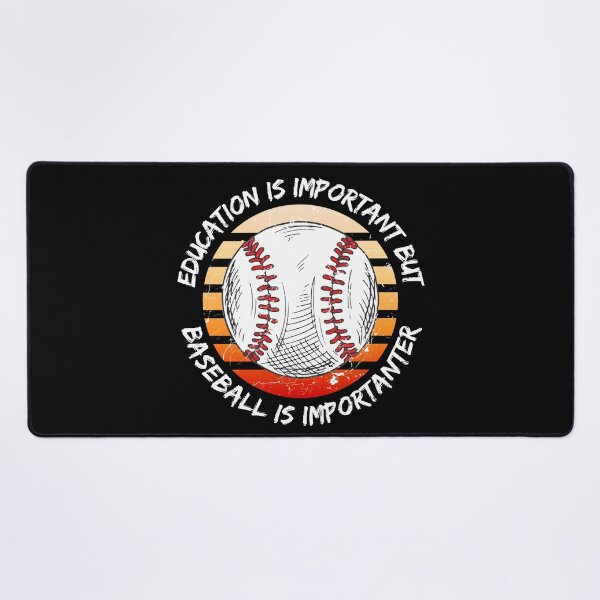 Item preview, Education Is Important But Baseball Is Importanter Grunge Retro Sunset Ball In Black designed and sold by LuckyKermit.