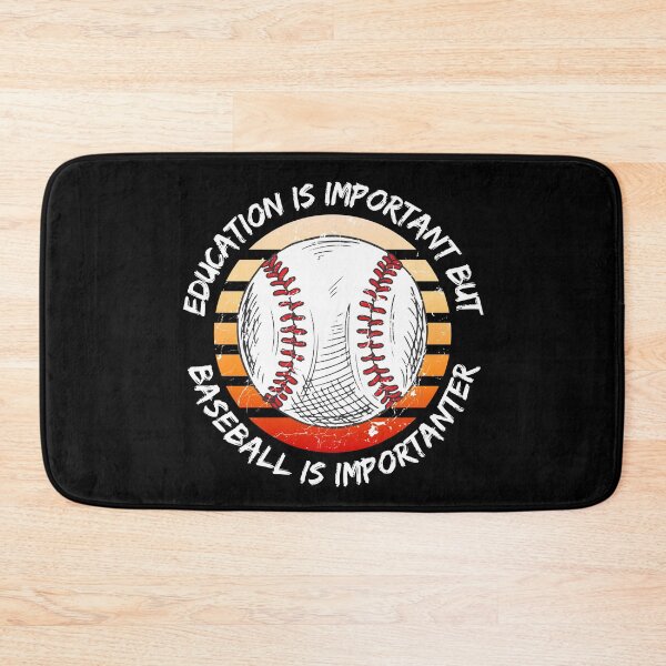 Item preview, Education Is Important But Baseball Is Importanter Grunge Retro Sunset Ball In Black designed and sold by LuckyKermit.