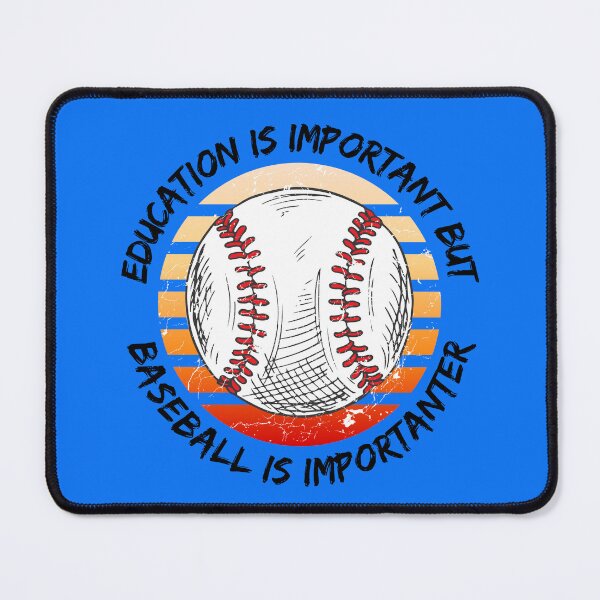 Item preview, Education Is Important But Baseball Is Importanter Grunge Retro Sunset Ball In Blue designed and sold by LuckyKermit.