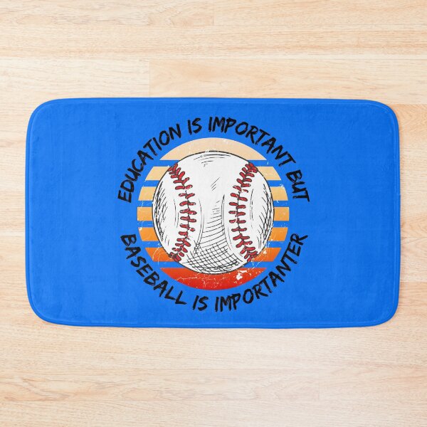 Item preview, Education Is Important But Baseball Is Importanter Grunge Retro Sunset Ball In Blue designed and sold by LuckyKermit.