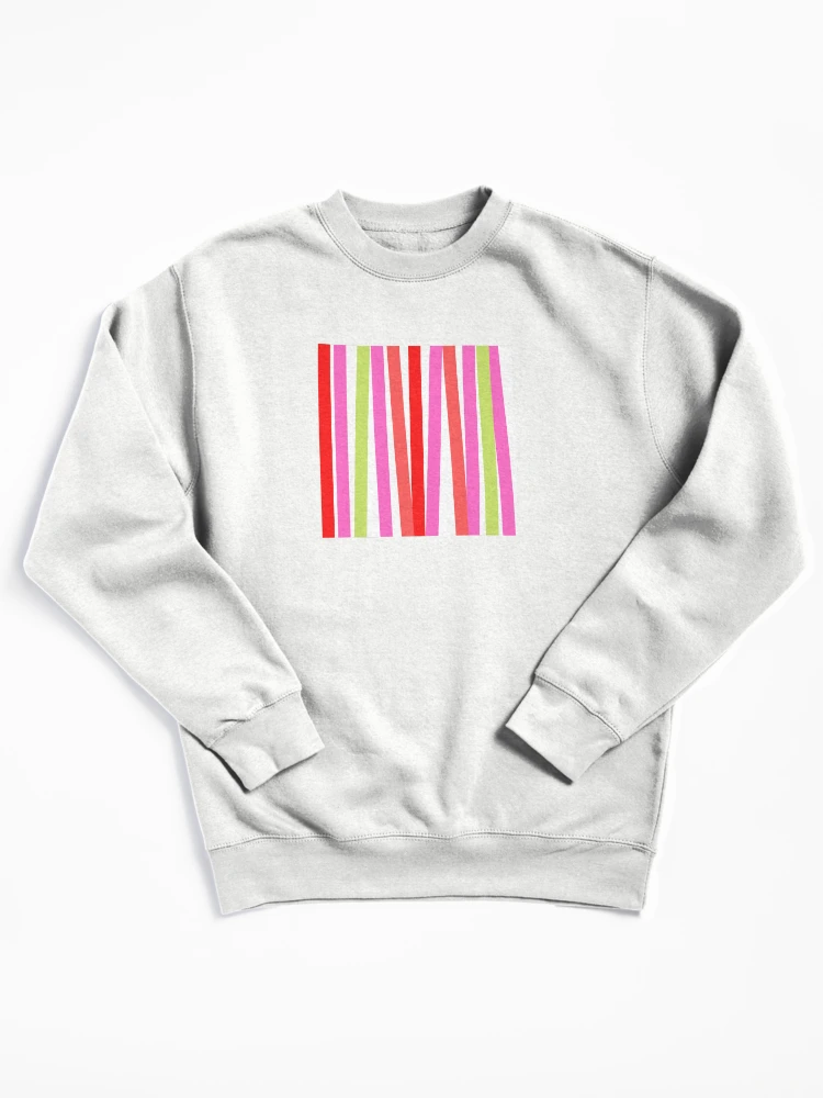 Aperçu 1 sur 6. Sweatshirt épais avec l'œuvre Barres verticales Rouges Roses et Vertes créée et vendue par JEROME MARQUANT.