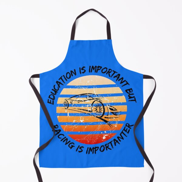 Item preview, Education Is Important But Racing Is Importanter Grunge Retro Sunset Car Drift In Blue designed and sold by LuckyKermit.