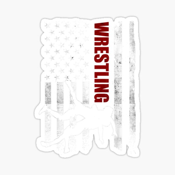 "Retro American Wrestling Apparel US Flag Wrestling" Sticker by