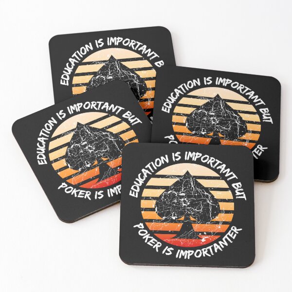 Item preview, Education Is Important But Poker Is Importanter Grunge Retro Sunset Spades In Black designed and sold by LuckyKermit.