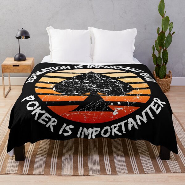 Item preview, Education Is Important But Poker Is Importanter Grunge Retro Sunset Spades In Black designed and sold by LuckyKermit.
