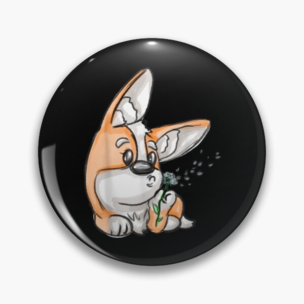 Item preview, Adorable Corgi Dog Blowing A Dandelion Flower  designed and sold by wendyy88.