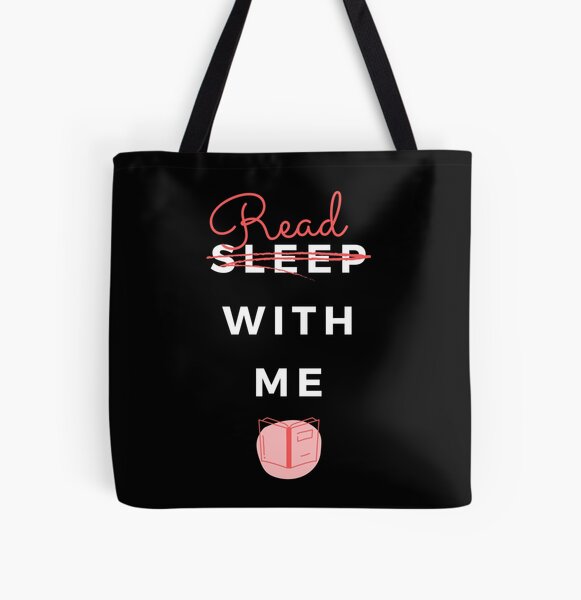 Read with me - black Allover-Print Tote Bag