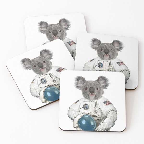 Item preview, Cute koala astronaut portrait (white) designed and sold by Madame Memento.