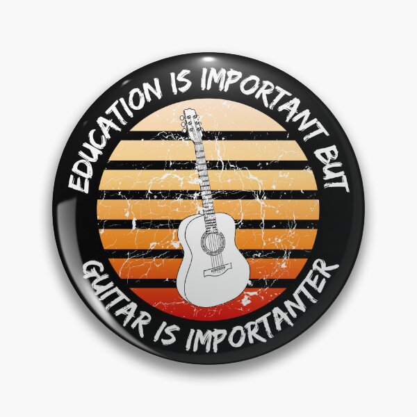 Item preview, Education Is Important But Guitar Is Importanter Grunge Retro Sunset In Black designed and sold by LuckyKermit.
