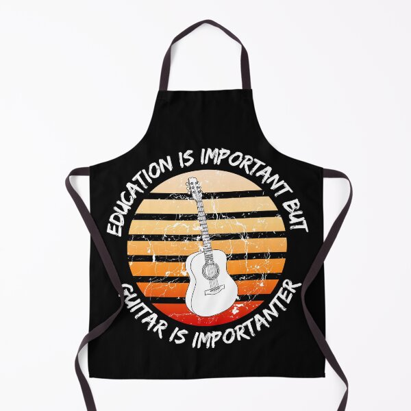 Item preview, Education Is Important But Guitar Is Importanter Grunge Retro Sunset In Black designed and sold by LuckyKermit.