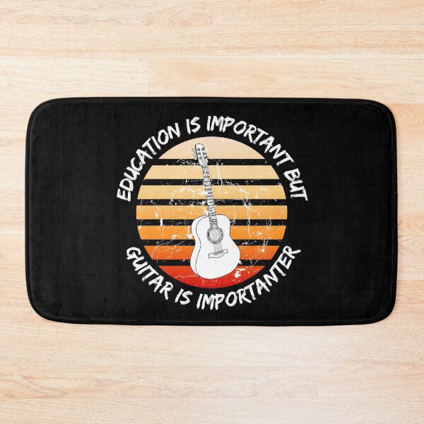 Item preview, Education Is Important But Guitar Is Importanter Grunge Retro Sunset In Black designed and sold by LuckyKermit.