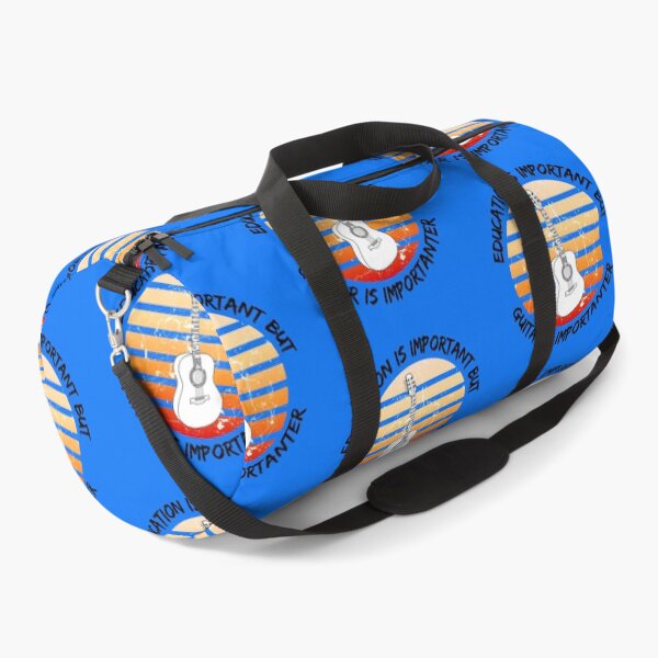 Item preview, Education Is Important But Guitar Is Importanter Grunge Retro Sunset In Blue designed and sold by LuckyKermit.