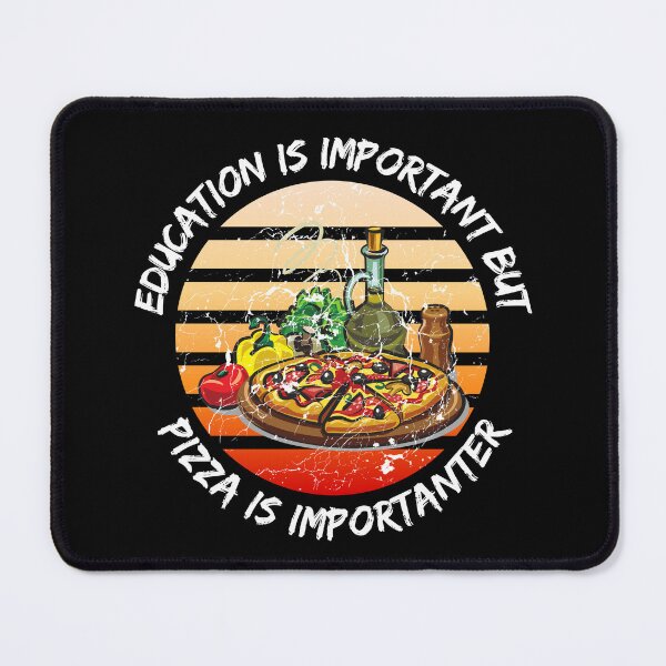 Item preview, Education Is Important But Pizza Is Importanter Grunge Retro Sunset In Black designed and sold by LuckyKermit.