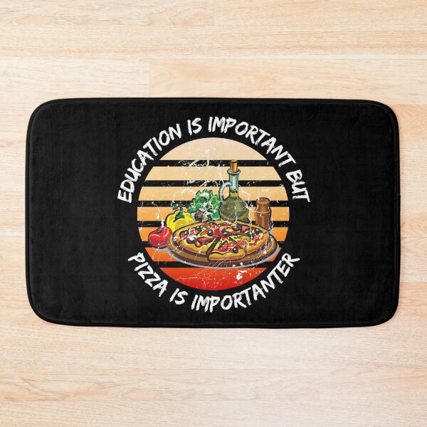Item preview, Education Is Important But Pizza Is Importanter Grunge Retro Sunset In Black designed and sold by LuckyKermit.