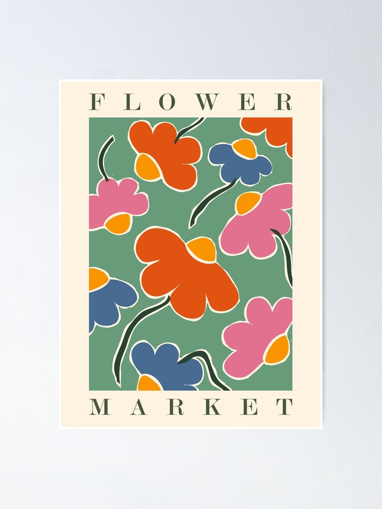 Flower Market Print, Set of 9, Botanical Wall Art, Floral Decor Posters,  New York Poster, Paris Print, Custom Wall Art Set, Digital Download 