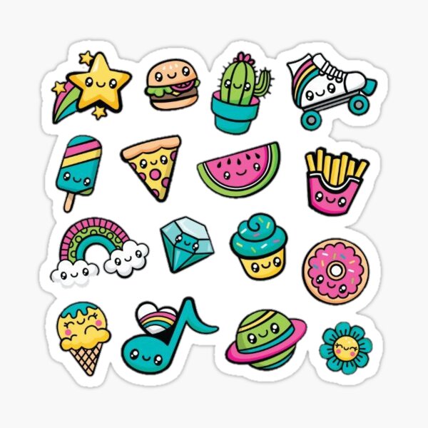 "Funny Stickers cute color" Sticker by thewolfnono Redbubble