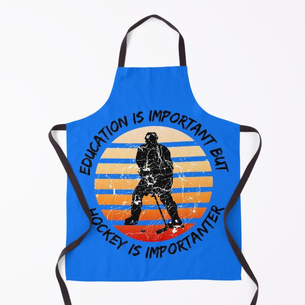 Item preview, Education Is Important But Hockey Is Importanter Grunge Retro Sunset Player In Blue designed and sold by LuckyKermit.