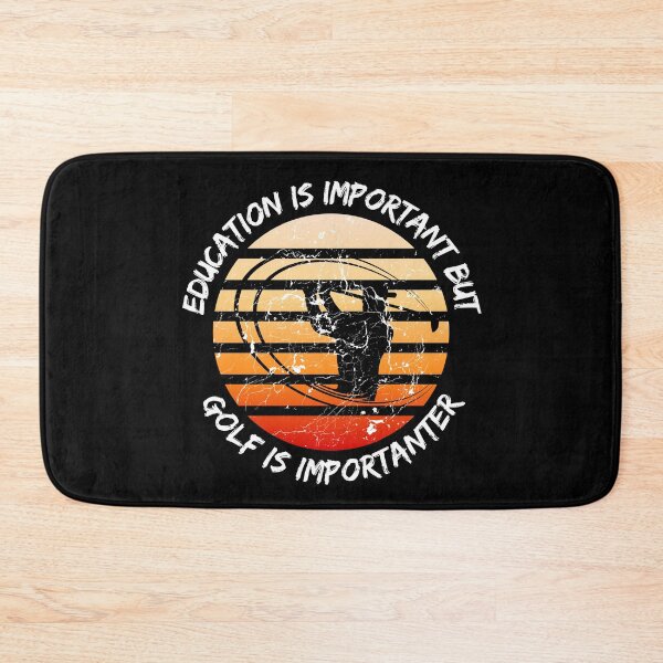 Item preview, Education Is Important But Golf Is Importanter Grunge Retro Sunset In Black designed and sold by LuckyKermit.