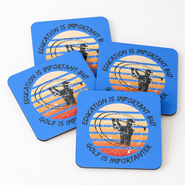 Item preview, Education Is Important But Golf Is Importanter Grunge Retro Sunset In Blue designed and sold by LuckyKermit.