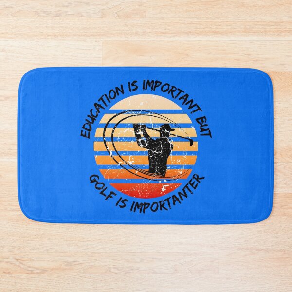 Item preview, Education Is Important But Golf Is Importanter Grunge Retro Sunset In Blue designed and sold by LuckyKermit.