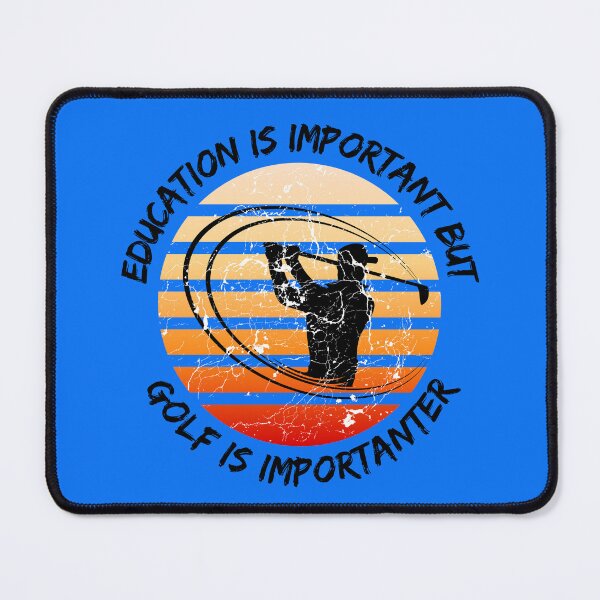 Item preview, Education Is Important But Golf Is Importanter Grunge Retro Sunset In Blue designed and sold by LuckyKermit.