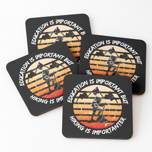 Item preview, Education Is Important But Hiking Is Importanter Grunge Retro Sunset In Black designed and sold by LuckyKermit.